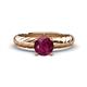 1 - Eudora Classic 6.50 mm Round Rhodolite Garnet Solitaire Engagement Ring 