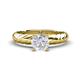 1 - Eudora Classic 6.00 mm Round White Sapphire Solitaire Engagement Ring 