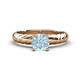 1 - Eudora Classic 6.50 mm Round Aquamarine Solitaire Engagement Ring 
