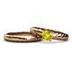 1 - Eudora 1.00 ct Classic Yellow Diamond Solitaire Bridal Set Ring 