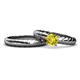 1 - Eudora 1.00 ct Classic Yellow Diamond Solitaire Bridal Set Ring 