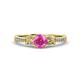 3 - Freya Lab Created Pink Sapphire and Diamond Butterfly Engagement Ring 