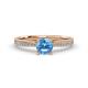 4 - Aleen Blue Topaz and Diamond Engagement Ring 