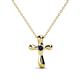 1 - Edena Petite Blue Sapphire Cross Pendant 