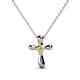 1 - Edena Petite Yellow Sapphire Cross Pendant 