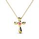 1 - Edena Petite Pink Tourmaline Cross Pendant 