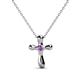 1 - Edena Petite Amethyst Cross Pendant 