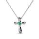 1 - Edena Petite Emerald Cross Pendant 
