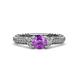 4 - Anora Signature Amethyst and Diamond Engagement Ring 