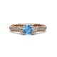 4 - Anora Signature Blue Topaz and Diamond Engagement Ring 