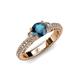 4 - Anora Signature Blue and White Diamond Engagement Ring 