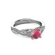 3 - Belinda Signature Rhodolite Garnet and Diamond Engagement Ring 
