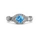 3 - Kalila Signature Blue Topaz and Diamond Engagement Ring 