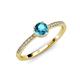 3 - Irene London Blue Topaz and Diamond Halo Engagement Ring 