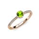 3 - Irene Peridot and Diamond Halo Engagement Ring 