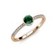 3 - Irene Emerald and Diamond Halo Engagement Ring 