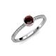 3 - Irene Red Garnet and Diamond Halo Engagement Ring  
