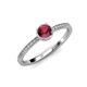3 - Irene Rhodolite Garnet and Diamond Halo Engagement Ring  