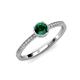 3 - Irene Emerald and Diamond Halo Engagement Ring  