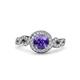 3 - Hana Signature Iolite and Diamond Halo Engagement Ring 