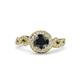 3 - Hana Signature Black and White Diamond Halo Engagement Ring 