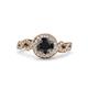 3 - Hana Signature Black and White Diamond Halo Engagement Ring 