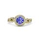3 - Hana Signature Tanzanite and Diamond Halo Engagement Ring 