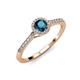 3 - Cyra Blue and White Diamond Halo Engagement Ring 