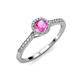 3 - Cyra Pink Sapphire and Diamond Halo Engagement Ring  