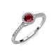 3 - Cyra Ruby and Diamond Halo Engagement Ring  
