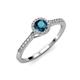 3 - Cyra Blue and White Diamond Halo Engagement Ring  