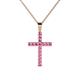 1 - Aja Petite Pink Sapphire Cross Pendant 