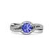 3 - Aimee Signature Tanzanite and Diamond Bypass Halo Engagement Ring 