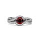 3 - Aimee Signature Red Garnet and Diamond Bypass Halo Engagement Ring 