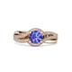 3 - Aimee Signature Tanzanite and Diamond Bypass Halo Engagement Ring 