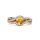 3 - Aimee Signature Citrine and Diamond Bypass Halo Engagement Ring 