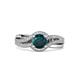 3 - Aimee Signature London Blue Topaz and Diamond Bypass Halo Engagement Ring 