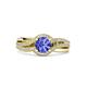 3 - Aimee Signature Tanzanite and Diamond Bypass Halo Engagement Ring 