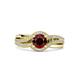 3 - Aimee Signature Red Garnet and Diamond Bypass Halo Engagement Ring 