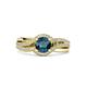 3 - Aimee Signature Blue and White Diamond Bypass Halo Engagement Ring 