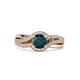 3 - Aimee Signature London Blue Topaz and Diamond Bypass Halo Engagement Ring 
