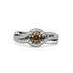 3 - Aimee Signature Smoky Quartz and Diamond Bypass Halo Engagement Ring 