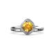3 - Anneka Signature Citrine and Diamond Halo Engagement Ring 