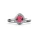 3 - Anneka Signature Rhodolite Garnet and Diamond Halo Engagement Ring 