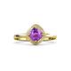 3 - Anneka Signature Amethyst and Diamond Halo Engagement Ring 