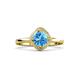 3 - Anneka Signature Blue Topaz and Diamond Halo Engagement Ring 