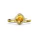 3 - Anneka Signature Citrine and Diamond Halo Engagement Ring 