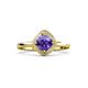 3 - Anneka Signature Iolite and Diamond Halo Engagement Ring 