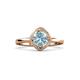 3 - Anneka Signature Aquamarine and Diamond Halo Engagement Ring 