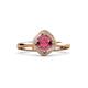 3 - Anneka Signature Rhodolite Garnet and Diamond Halo Engagement Ring 
